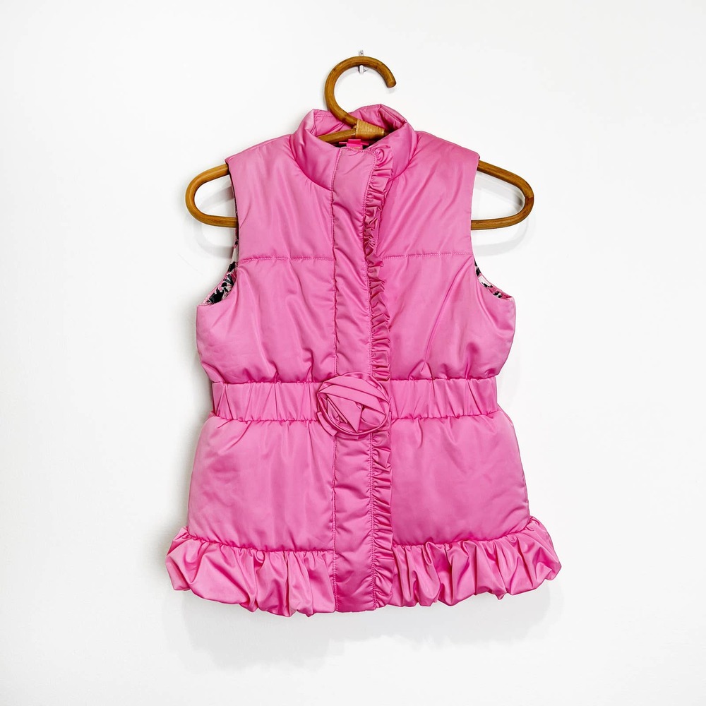 Lilly Pulitzer Caylee pink puffer girls vest Size XL 12-14